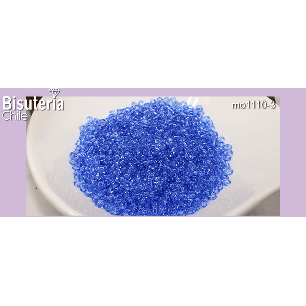Mostacilla color azulino cristal de 1,5 set de 50 grs. (11/0)