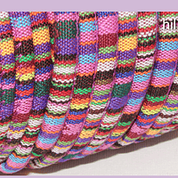 Cordón estilo étnico, en multicolor 7 mm de ancho, por metro 1 metro