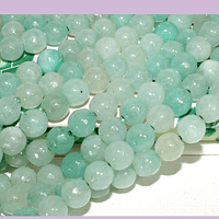 Agatas, Agata color jade en 6 mm, facetada, tira de 60 piedras aprox