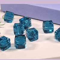 Cristal Checo cubo facetado de 7.5 mm, set de 10 cristales