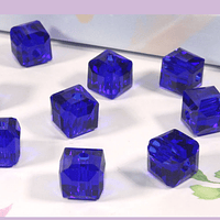 Cristal Checo cubo facetado de 7.5 mm, set de 10 cristales