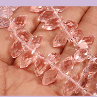 cristal en forma de gota, facetado color rosado, 12 mm de largo por 6 mm de ancho, set de 10 unidades