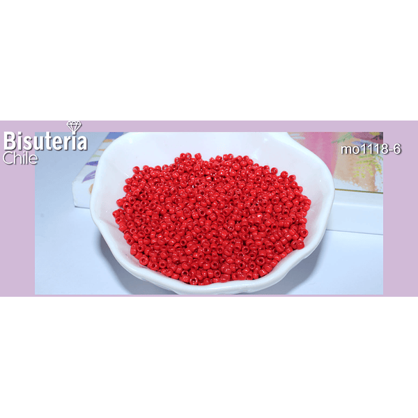 Mostacilla color rojo de set de 40 grs. 11/0