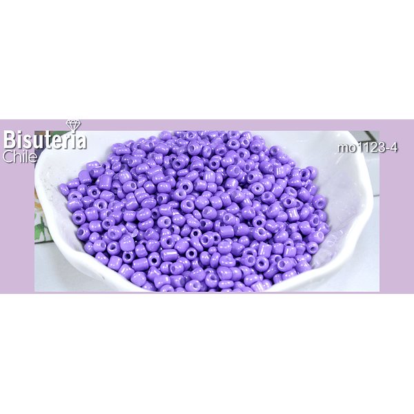 mostacilla lila de 8/0 (3 mm, set de 50 grs