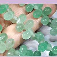 Piedra gota facetada de jade de 9 x 6mm, set de 10 unidades