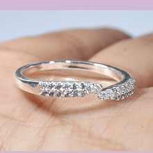 Anillo baño de plata con zirconia,  ajustable, 18.1 mm interior, N°17