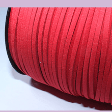 Gamuza color rojo de 3 mm de ancho y 2 mm de espesor, por metro
