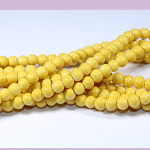 Perla de vidrio amarillo 4 mm tira de 1 00 piedras aprox