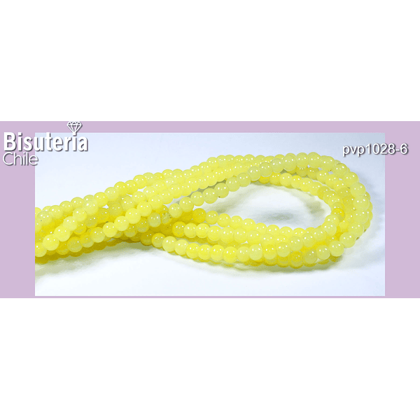 Perla de vidrio amarillo de 4 mm tira de 100 piedras aprox