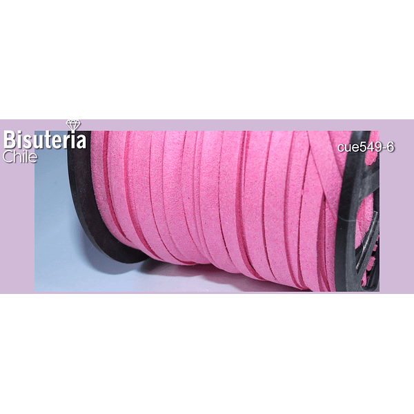 Gamuza gruesa color rosa fuerte, 5 mm de ancho, por metro