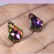 Cristal excelente calidad, austriaco, gota tornasol, con orificio superior 16 x 12 mm, por par