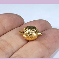 Broche imán dorado, 12 x 12 mm, sin contar las argollas, por unidad