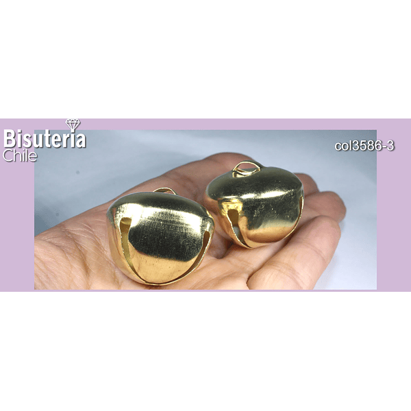 Cascabeles dorados, 28 x 32 mm, set de 5 unidades