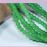 Perla de vidrio color verde 4 mm tira de 1 00 piedras aprox