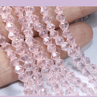 Cristal tupi 4 mm, color rosado tornasol tira de 90 cristales aprox