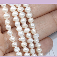 Perla de Río , irregular, calidad media, 6-5 mm, tira de 50 perlas aprox