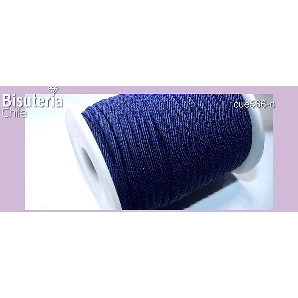 Cordón para joyería de Poliester, 3 mm de grosor, color azul, set de 3 metros