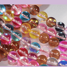 Cristal aurora brillante multicolor, de 8 mm, tira de 45 unidades aprox