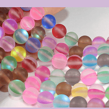 Cristal aurora mate multicolor, de 8 mm, tira de 46 unidades aprox
