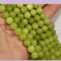 Jade birmano de 8 mm, tira de 47 piedras