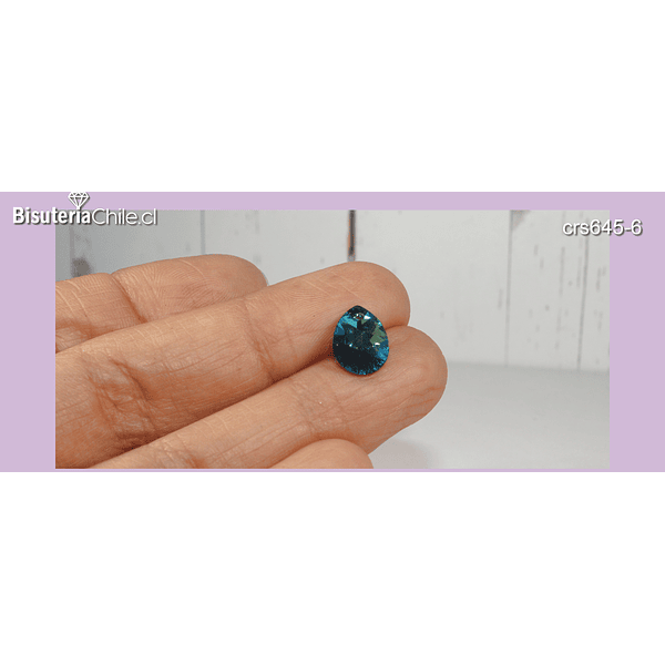 Cristal austriaco en forma de gota azul, 12 x 8 mm, por unidad