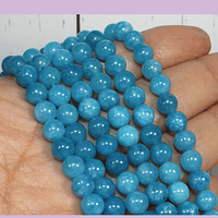 Jade azul de 6 mm, tira de 60 piedras aprox