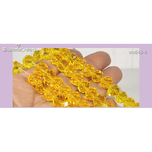 Cristal 10 x 8 mm, amarillo, set de 20 unidades