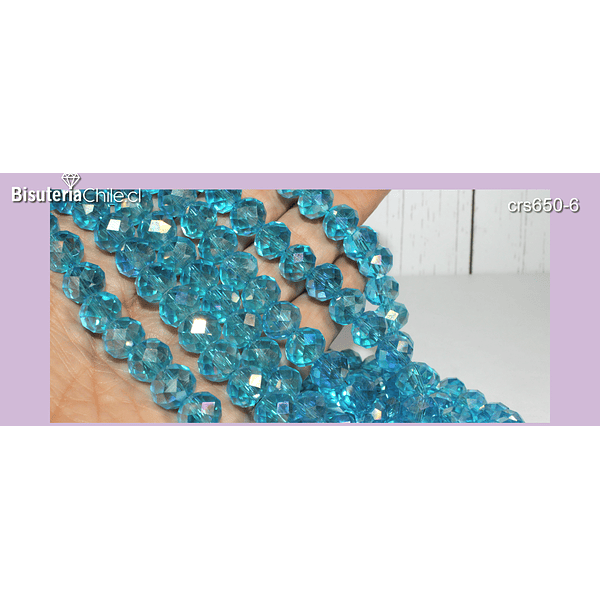 Cristal 10 x 8 mm, calipso tornasol, set de 20 unidades