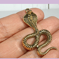 Colgante dorado en forma de serpiente, 45 x 27 mm, por unidad