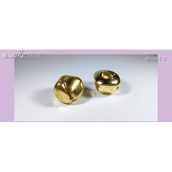 Cascabeles dorados, 23 x 23 mm, set de 5 unidades