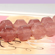 Opalo rosa 8 mm, polígono facetado, set de 15 piedras