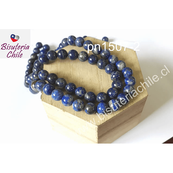 Lapislazuli original de 4,2  mm, tira de89 piedras aprox- 