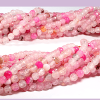 agatas en tonos color rosado, en 4 mm, tira de 90 piedras aprox