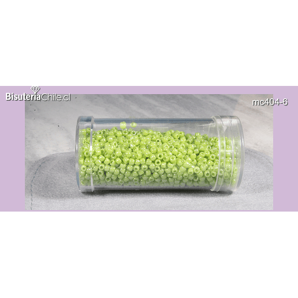 Mostacilla miyuki calibrada colorverde claro 11/0, 20 grs.