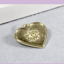 Colgante baño de oro corazón, 20 x 19 mm, por unidad   san valentin