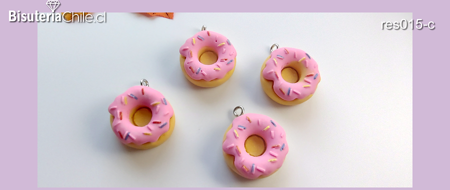 Colgante resina en forma de donuts, 20 mm, por unidad