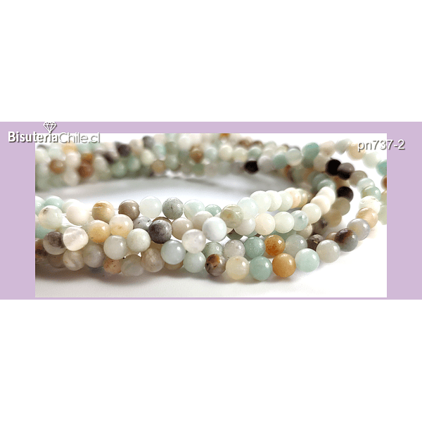 Amazonita lisa de 4 mm, tira de 85 piedras