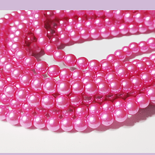 perla de fantasia 6mm color fucsia , perla 135 perlas aprox