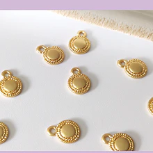 Dije baño de oro opaco, 8 mm, set de 2 unidades