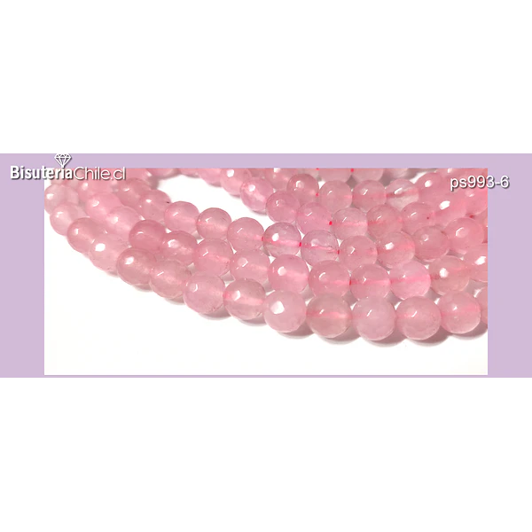 Agata de 10 mm, en tonos rosa, tira de 37 piedras aprox.