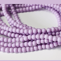 Perla de vidrio color lila 4 mm tira de 250 perlas aprox