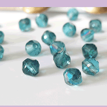 Cristal especial en forma de bicono, 6 x 6 mm, color calipso, set de 25 cristales