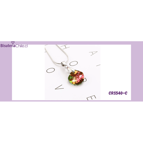 Cristal excelente calidad, austriaco, en forma de concha, con orificio superior 16 x 16 mm, por unidad