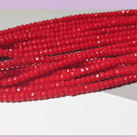 Agatas, Agata rondell rojo, de 4 mm, tira de 115 piedras aprox