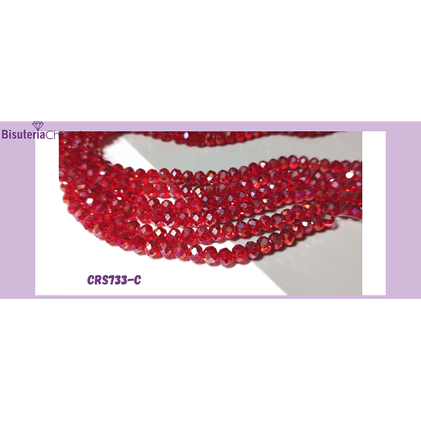 Cristal cristales facetado rojo tornasol de 6 mm, tira de 88 cristales aprox