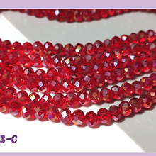 Cristal cristales facetado rojo tornasol de 6 mm, tira de 88 cristales aprox