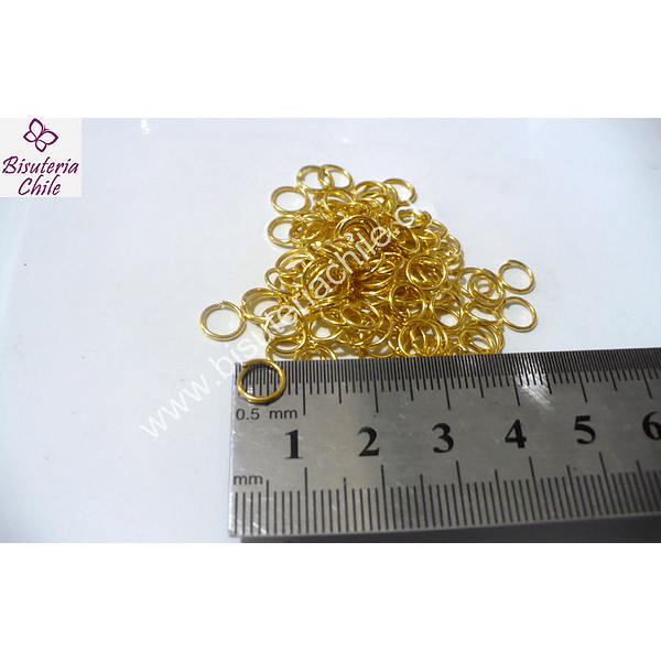 Argolla dorada n° 4, 8 mm de diámetro set de 20 grs