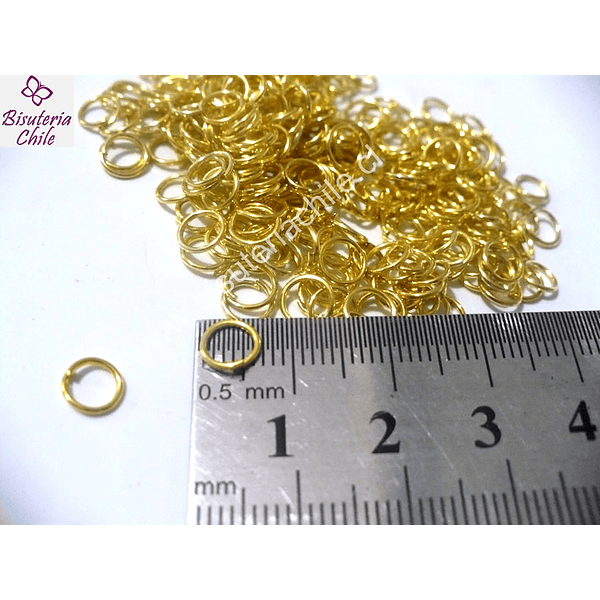 Argolla dorada n° 3, de 7 mm de diámetro set de 20 grs