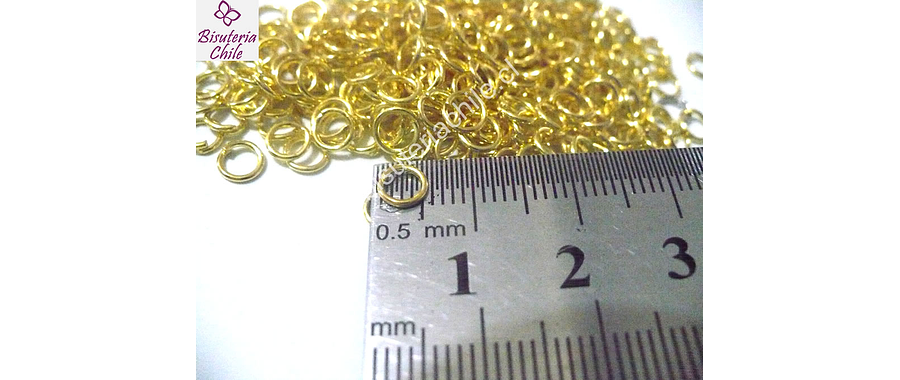Argolla dorada n° 2, 6 mm de diámetro set de 25 grs