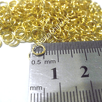 Argolla dorada n° 2, 6 mm de diámetro set de 25 grs